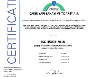 Cakir Yapi Iso 45001 2018 Tr